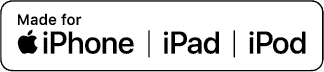Logo showing made for iPhone,iPod and iPad