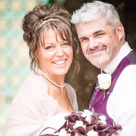 Chery, who has hearing loss caused by menieres disease, on her wedding day