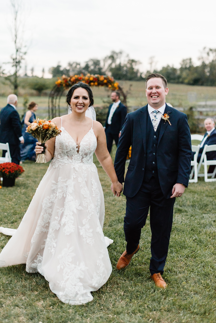 Mandy and her husband, on her wedding and cochlear implant anniversary
