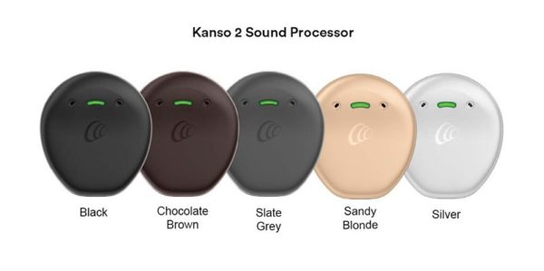 The Kanso 2 colors displayed in a row. Kanso 2 sound processor upgrade.